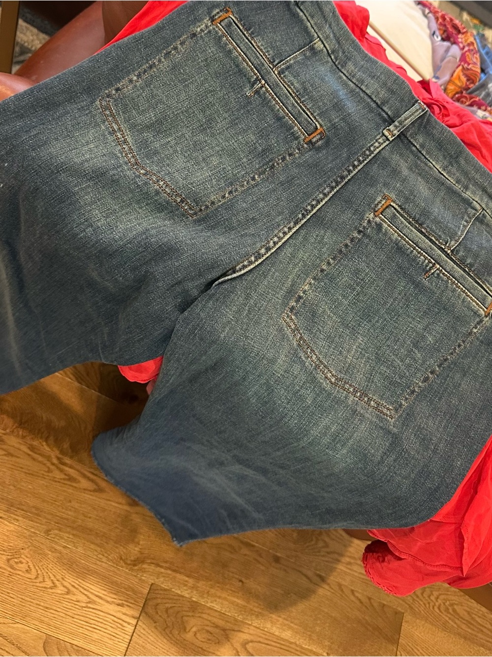 Pilcro Dark Blue Wide-Leg Flare Jeans - Picture 3 of 3